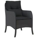 vidaXL Set mobilier de grădină cu perne, 9 piese, negru, poliratan vidaXL Set mobilier de grădină cu perne, 9 piese, negru, poliratan