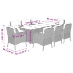 vidaXL Set mobilier grădină cu perne, 9 piese, gri, poliratan vidaXL Set mobilier grădină cu perne, 9 piese, gri, poliratan