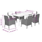 vidaXL Set mobilier de grădină cu perne, 7 piese, negru, poliratan vidaXL Set mobilier de grădină cu perne, 7 piese, negru, poliratan