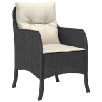 vidaXL Set mobilier de grădină cu perne, 9 piese, negru, poliratan