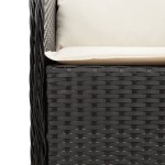 vidaXL Set mobilier de grădină cu perne, 9 piese, negru, poliratan