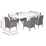 vidaXL Set mobilier de grădină cu perne, 7 piese, negru, poliratan vidaXL Set mobilier de grădină cu perne, 7 piese, negru, poliratan