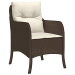 vidaXL Set mobilier de grădină, 5 piese, cu perne, maro, poliratan vidaXL Set mobilier de grădină, 5 piese, cu perne, maro, poliratan