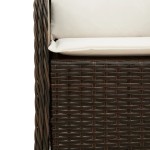 vidaXL Set mobilier de grădină, 5 piese, cu perne, maro, poliratan vidaXL Set mobilier de grădină, 5 piese, cu perne, maro, poliratan