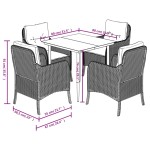 vidaXL Set mobilier de grădină, 5 piese, cu perne, maro, poliratan vidaXL Set mobilier de grădină, 5 piese, cu perne, maro, poliratan