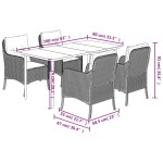 vidaXL Set mobilier de grădină, 5 piese, cu perne, maro, poliratan vidaXL Set mobilier de grădină, 5 piese, cu perne, maro, poliratan