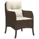 vidaXL Set mobilier de grădină, 5 piese, cu perne, maro, poliratan vidaXL Set mobilier de grădină, 5 piese, cu perne, maro, poliratan