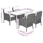 vidaXL Set mobilier de grădină, 5 piese, cu perne, maro, poliratan vidaXL Set mobilier de grădină, 5 piese, cu perne, maro, poliratan