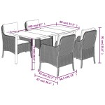 vidaXL Set mobilier de grădină, 5 piese, cu perne, maro, poliratan vidaXL Set mobilier de grădină, 5 piese, cu perne, maro, poliratan