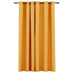 vidaXL Perdea opacă, aspect pânză, cu ocheți, galben, 290x245 cm vidaXL Perdea opacă, aspect pânză, cu ocheți, galben, 290x245 cm