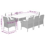 vidaXL Set mobilier grădină cu perne, 9 piese, gri, poliratan vidaXL Set mobilier grădină cu perne, 9 piese, gri, poliratan