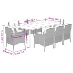vidaXL Set mobilier grădină cu perne, 9 piese, gri, poliratan vidaXL Set mobilier grădină cu perne, 9 piese, gri, poliratan