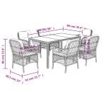vidaXL Set mobilier de grădină cu perne, 7 piese, negru, poliratan vidaXL Set mobilier de grădină cu perne, 7 piese, negru, poliratan