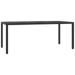 vidaXL Set mobilier de grădină cu perne, 7 piese, negru, poliratan vidaXL Set mobilier de grădină cu perne, 7 piese, negru, poliratan