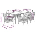 vidaXL Set mobilier de grădină cu perne, 7 piese, negru, poliratan vidaXL Set mobilier de grădină cu perne, 7 piese, negru, poliratan