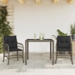 vidaXL Set bistro de grădină cu perne, 3 piese, gri, poliratan vidaXL Set bistro de grădină cu perne, 3 piese, gri, poliratan