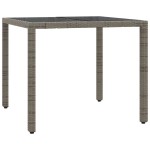 vidaXL Set bistro de grădină cu perne, 3 piese, gri, poliratan vidaXL Set bistro de grădină cu perne, 3 piese, gri, poliratan