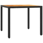 vidaXL Set bistro cu perne, 3 piese, negru, poliratan