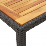 vidaXL Set bistro cu perne, 3 piese, negru, poliratan