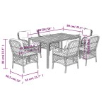 vidaXL Set mobilier de grădină cu perne, 7 piese, negru, poliratan vidaXL Set mobilier de grădină cu perne, 7 piese, negru, poliratan