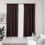 vidaXL Draperii opace aspect in, cârlige, 2 buc. gri taupe, 140x175 cm vidaXL Draperii opace aspect in, cârlige, 2 buc. gri taupe, 140x175 cm