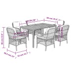 vidaXL Set mobilier de grădină cu perne, 7 piese, negru, poliratan vidaXL Set mobilier de grădină cu perne, 7 piese, negru, poliratan