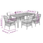 vidaXL Set mobilier de grădină cu perne, 7 piese, negru, poliratan vidaXL Set mobilier de grădină cu perne, 7 piese, negru, poliratan