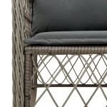 vidaXL Set bistro de grădină cu perne, 3 piese, gri, poliratan vidaXL Set bistro de grădină cu perne, 3 piese, gri, poliratan