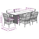 vidaXL Set mobilier de grădină cu perne, 7 piese, negru, poliratan vidaXL Set mobilier de grădină cu perne, 7 piese, negru, poliratan