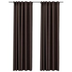vidaXL Draperii opace aspect pânză cârlige 2 buc. gri taupe 140x245 cm vidaXL Draperii opace aspect pânză cârlige 2 buc. gri taupe 140x245 cm