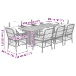 vidaXL Set mobilier de grădină cu perne, 9 piese, negru, poliratan