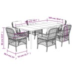vidaXL Set mobilier de grădină cu perne, 7 piese, negru, poliratan vidaXL Set mobilier de grădină cu perne, 7 piese, negru, poliratan