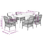 vidaXL Set mobilier de grădină cu perne, 7 piese, negru, poliratan vidaXL Set mobilier de grădină cu perne, 7 piese, negru, poliratan