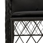 vidaXL Set mobilier de grădină cu perne, 9 piese, negru, poliratan vidaXL Set mobilier de grădină cu perne, 9 piese, negru, poliratan