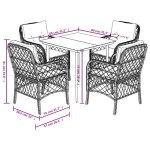 vidaXL Set mobilier de grădină, 5 piese, cu perne, maro, poliratan vidaXL Set mobilier de grădină, 5 piese, cu perne, maro, poliratan