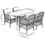 vidaXL Set mobilier de grădină, 5 piese, cu perne, maro, poliratan vidaXL Set mobilier de grădină, 5 piese, cu perne, maro, poliratan