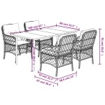 vidaXL Set mobilier de grădină, 5 piese, cu perne, maro, poliratan vidaXL Set mobilier de grădină, 5 piese, cu perne, maro, poliratan
