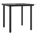vidaXL Set bistro cu perne, 3 piese, maro, poliratan