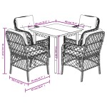 vidaXL Set mobilier de grădină, 5 piese, cu perne, maro, poliratan vidaXL Set mobilier de grădină, 5 piese, cu perne, maro, poliratan