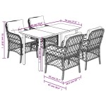 vidaXL Set mobilier de grădină, 5 piese, cu perne, maro, poliratan vidaXL Set mobilier de grădină, 5 piese, cu perne, maro, poliratan
