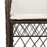 vidaXL Set mobilier de grădină, 5 piese, cu perne, maro, poliratan vidaXL Set mobilier de grădină, 5 piese, cu perne, maro, poliratan