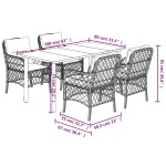 vidaXL Set mobilier de grădină, 5 piese, cu perne, maro, poliratan vidaXL Set mobilier de grădină, 5 piese, cu perne, maro, poliratan