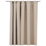 vidaXL Draperie opacă, aspect de in, bej, 290 x 245 cm, cu cârlige vidaXL Draperie opacă, aspect de in, bej, 290 x 245 cm, cu cârlige
