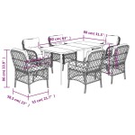 vidaXL Set mobilier pentru grădină, 7 piese, cu perne, bej, poliratan vidaXL Set mobilier pentru grădină, 7 piese, cu perne, bej, poliratan
