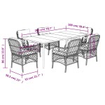 vidaXL Set mobilier pentru grădină, 7 piese, cu perne, bej, poliratan vidaXL Set mobilier pentru grădină, 7 piese, cu perne, bej, poliratan