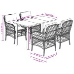 vidaXL Set mobilier pentru grădină, 5 piese, cu perne, bej, poliratan vidaXL Set mobilier pentru grădină, 5 piese, cu perne, bej, poliratan