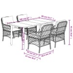 vidaXL Set mobilier pentru grădină, 5 piese, cu perne, bej, poliratan vidaXL Set mobilier pentru grădină, 5 piese, cu perne, bej, poliratan