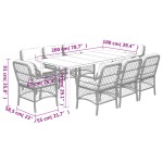 vidaXL Set mobilier grădină cu perne, 9 piese, gri deschis, poliratan