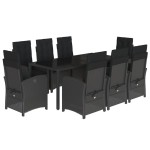 vidaXL Set mobilier de grădină cu perne, 9 piese, negru, poliratan vidaXL Set mobilier de grădină cu perne, 9 piese, negru, poliratan