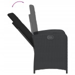 vidaXL Set mobilier de grădină cu perne, 9 piese, negru, poliratan